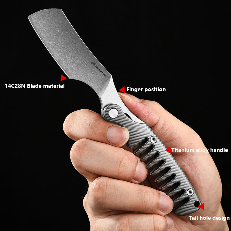 Titanium Alloy Manual Safety Razor, Old‑Fashioned Multifunctional Comb Razor, Reusable Shaving Tool For Men Daily Grooming