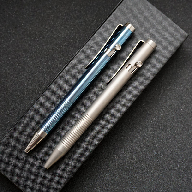 Titanium Bolt Action Pen Writing Pen with G2 black ink Refill ZSB010 Gray