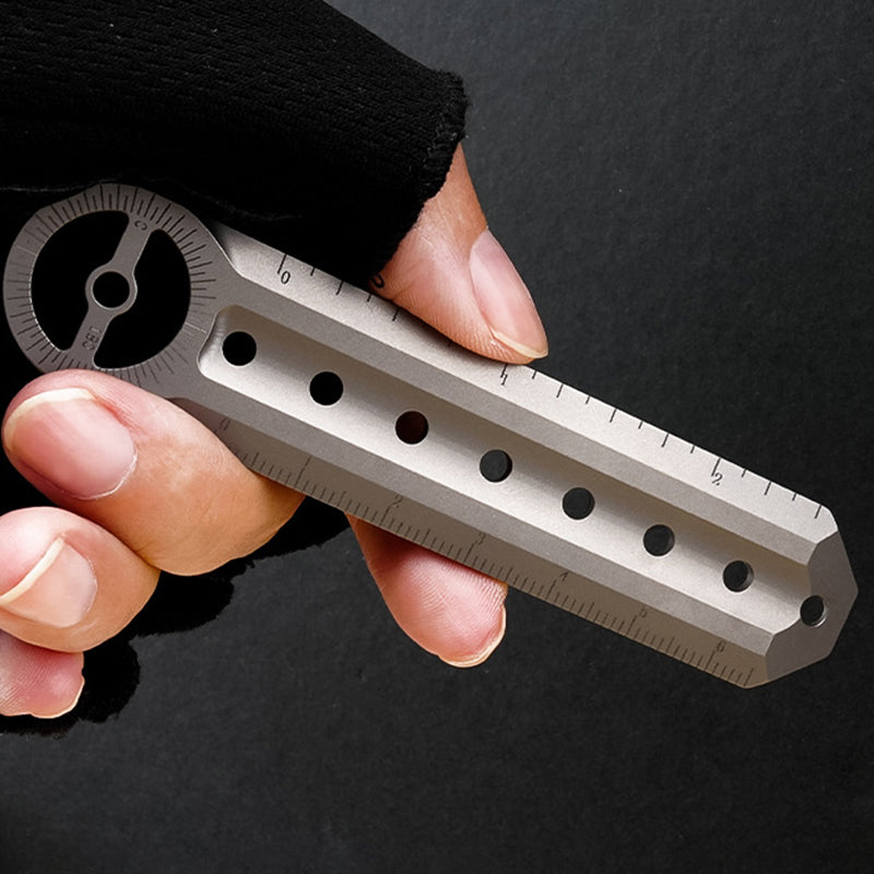 Titanium Alloy Multifunctional Ruler Outdoor Edc Equipment Portable Waist Hanging Crowbar
