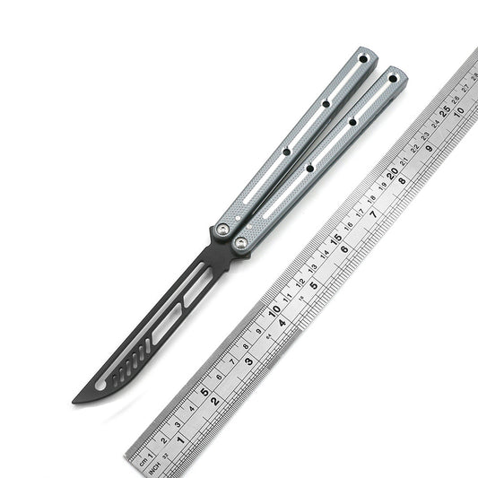 Integrated aviation aluminum 440 blade fancy butterfly practice knife gray SF252