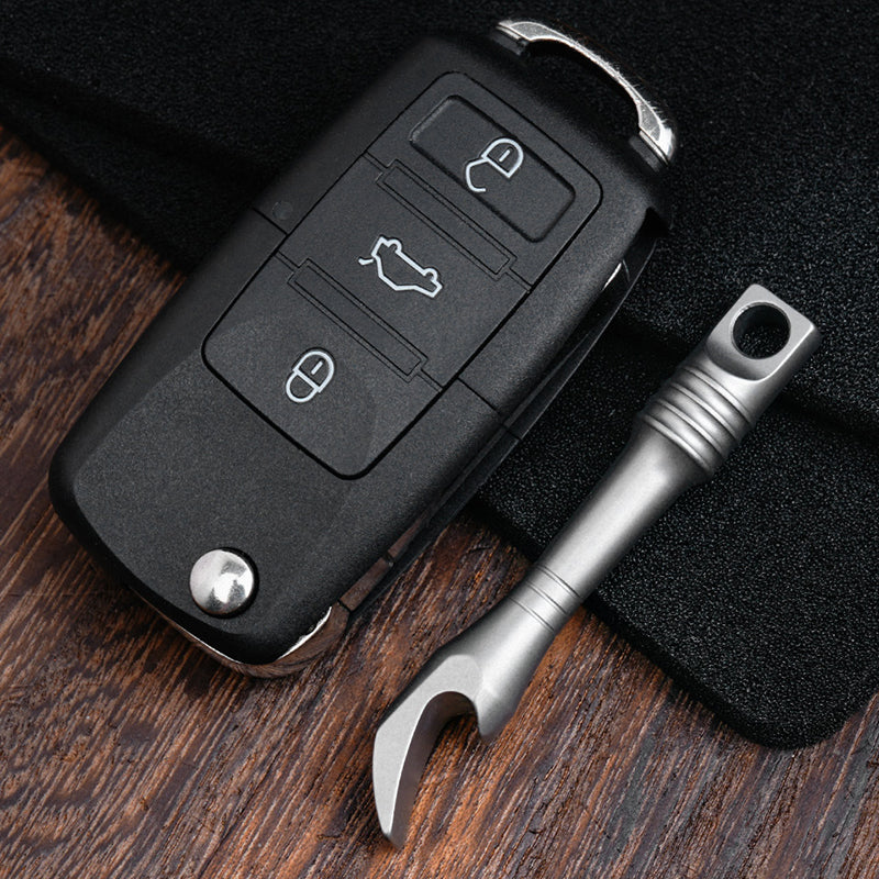 Titanium Alloy Crowbar Key Pendant Mini EDC Tool Portable Bottle Opener