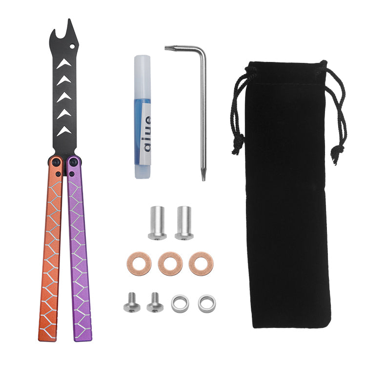 MANCOPE Aluminum Handle Butterfly Knife Balisong Trainer Spirit Snake BK007-OP