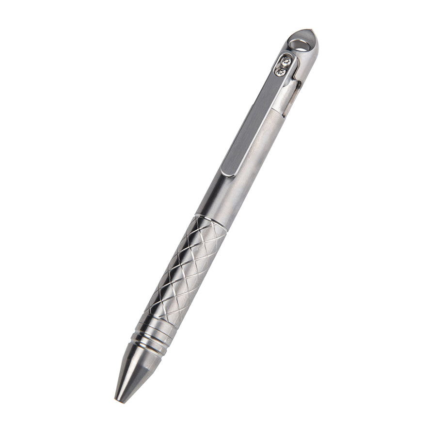 Tactical Pen Titanium alloy Pen bolt Pen Writing Pen T15(Silver)