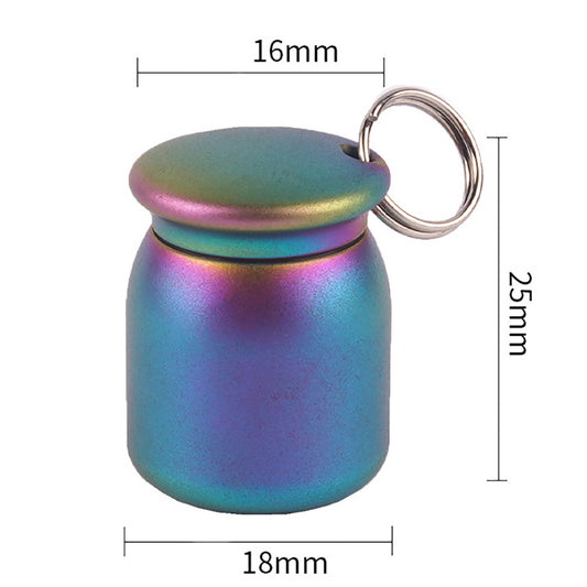 Color Titanium Alloy Waterproof Warehouse Keychain Pendant, Travel Sub-Packing Medicine Box