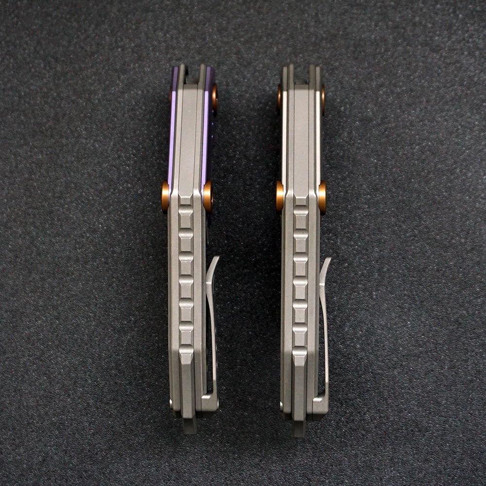 NOC KNIVES MT-18 Folding Knife M390 Steel Blade Titanium Handle EDC Pocket Knife(Gray)