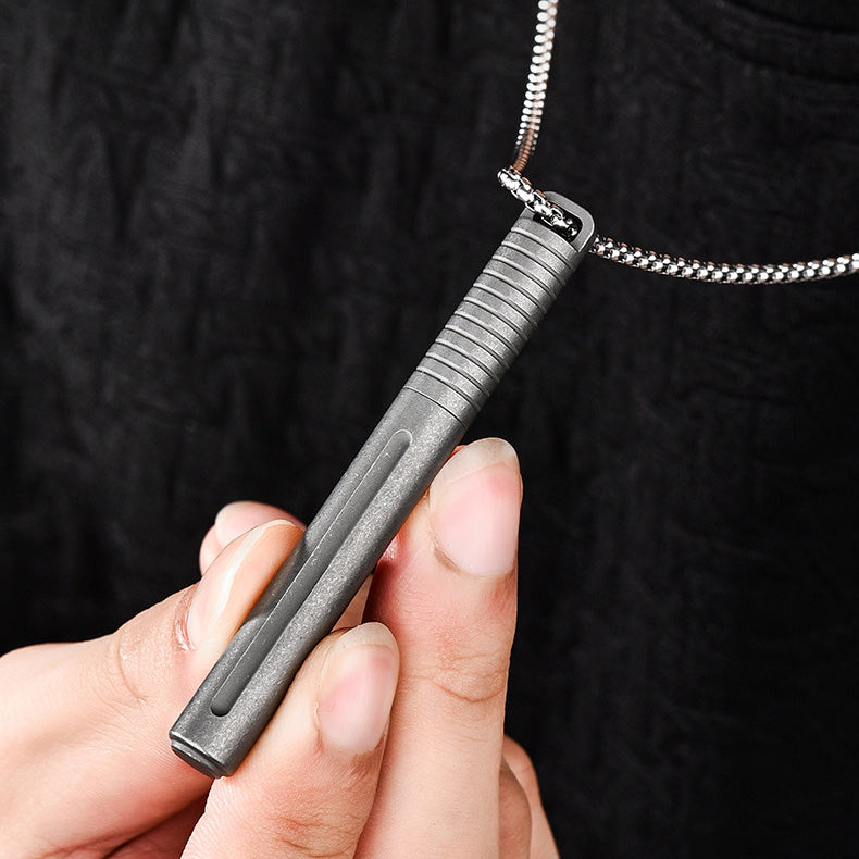 Titanium alloy pen, short version can hang keychain, EDC Outdoor carrying