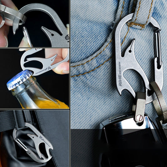 Little Penguin Titanium Car Keychain with Bottle Opener, Portable Keychain