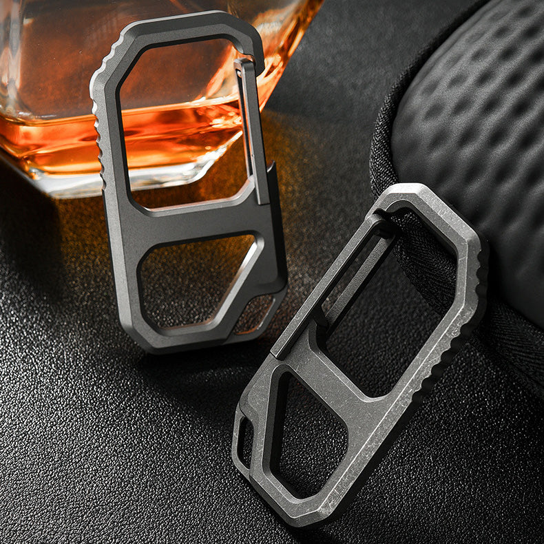 Titanium alloy with corkscrew keychain, high elasticity outdoor carabiner, strap buckle