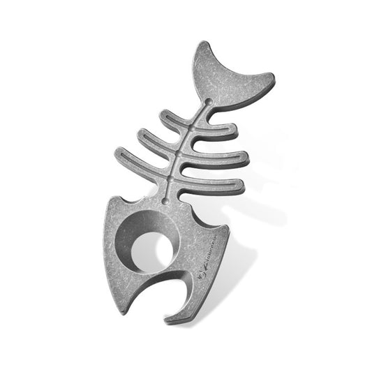 Multifunctional Titanium Alloy Fishbone Crowbar Outdoor EDC Tool Portable Bottle Opener Keychain Pendant