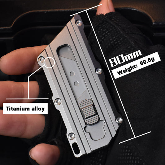 Multifunctional Heavy-Duty Titanium Alloy Utility Knife With 10 SK5 Alloy Blades, Suitable For Manual, EDC And Outdoor Use