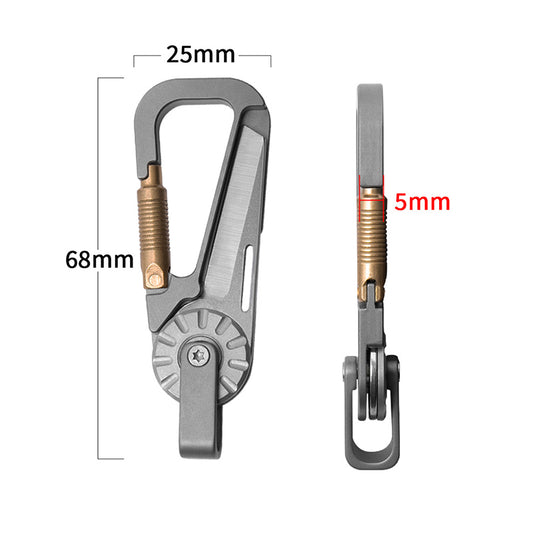 Titanium Alloy Keychain Men's Car Keychain Pendant with Knife Portable EDC Tool