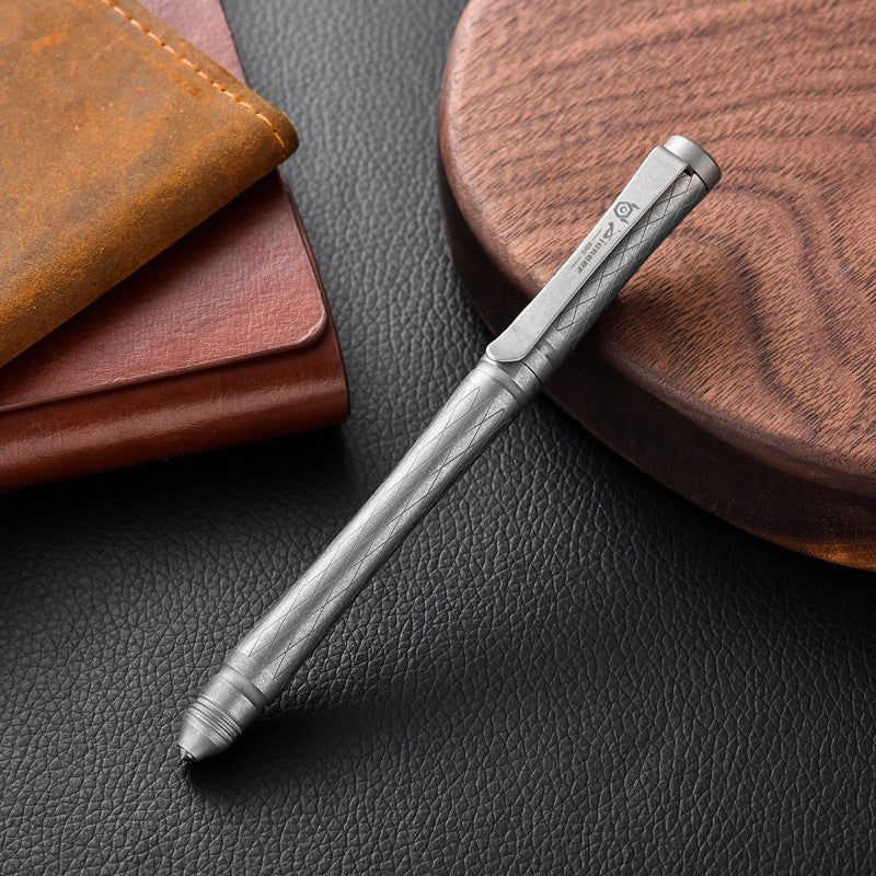 Titanium Alloy Multifunctional Ballpoint Pen Rotary Switch EDC Portable Pen High-End Business Metal Pen
