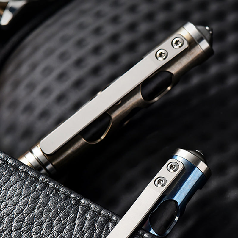 Carbon Fiber Titanium Alloy Tactical Pen, Multifunctional EDC Gear, Gold