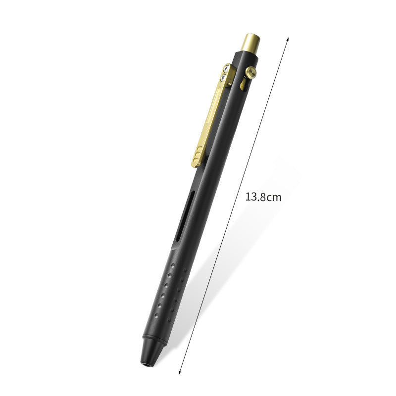 Titanium alloy ballpoint pen, push-type switch, portable stationery