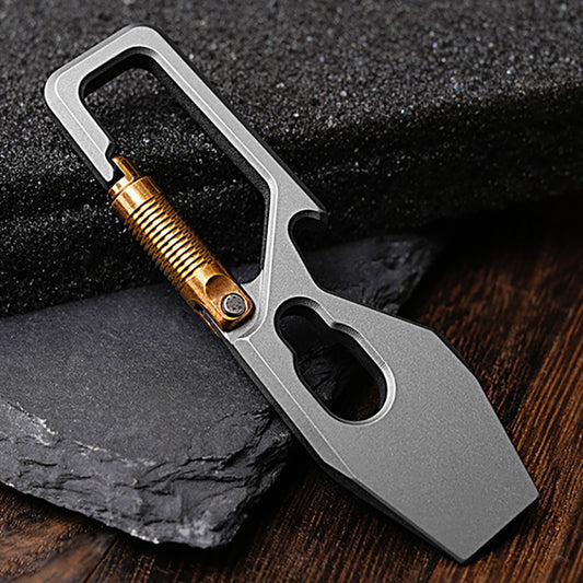 Titanium Alloy Multifunctional Crowbar Keychain With Bottle Opener EDC Tool
