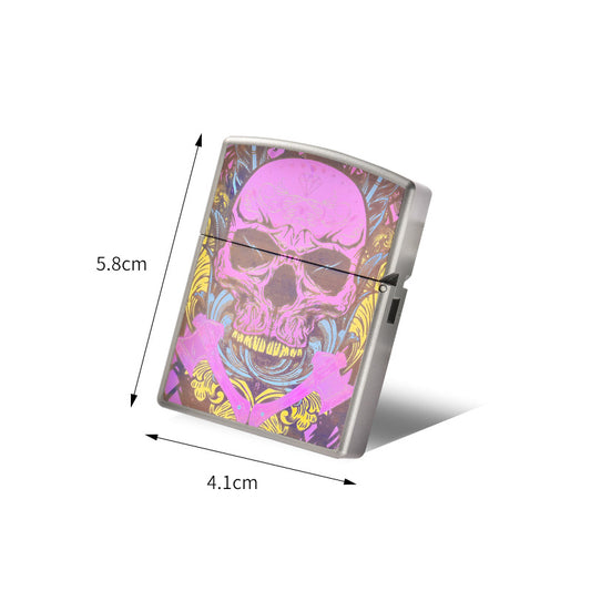 Pink Skull Pattern Titanium Alloy Lighter Creative Exquisite EDC Tool Outdoor Lighter