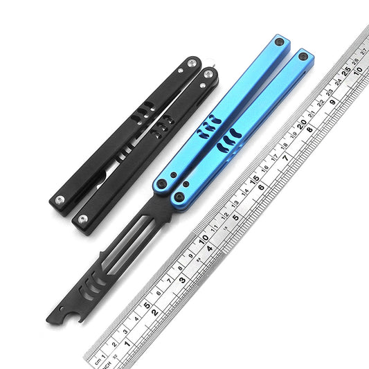 Squid Mako V4.0 Bottle Opener Butterfly Practice Knife 420 Blade Material Blue Aluminum Handle