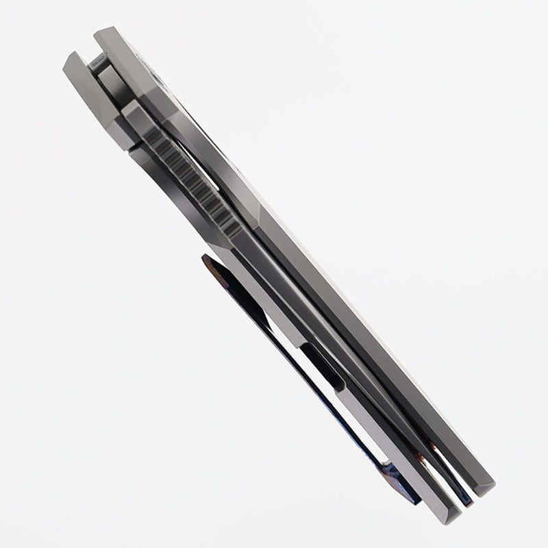 Rike Knife S05 (V2) Titanium Folding Knife Gray Bohler M390 Powder Steel Blade EDC Tool