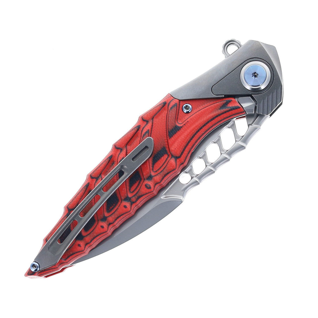 Rike Thor 7 Folding Knife Red G10 Titanium Handle 154CM Blade