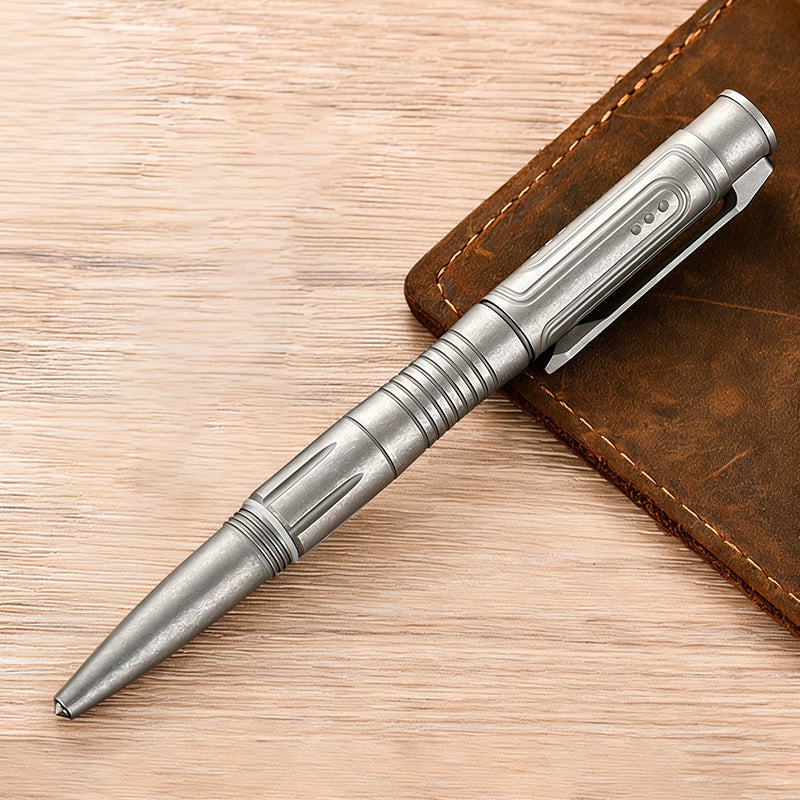 Titanium Alloy Multifunctional Tactical Pen, Stone Wash Finish, Portable EDC Tool