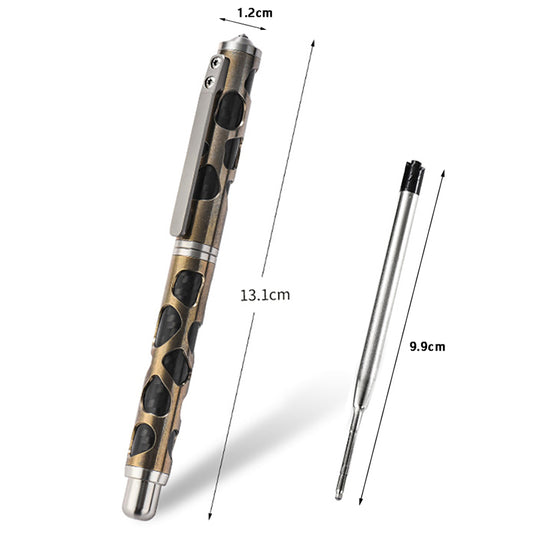 Carbon Fiber Titanium Alloy Tactical Pen, Multifunctional EDC Gear, Gold