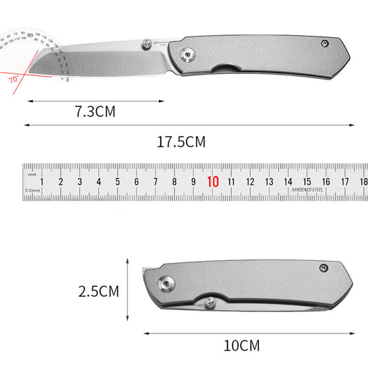 Portable Titanium Alloy Folding Knife M390 Blade Stone Washing Process Suitable For Outdoor EDC Multi-Function Tools