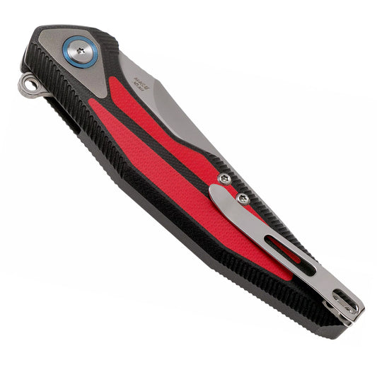 Rike Knife Folding Knife Tulay G10 Handle 154CM Blade Red & Black