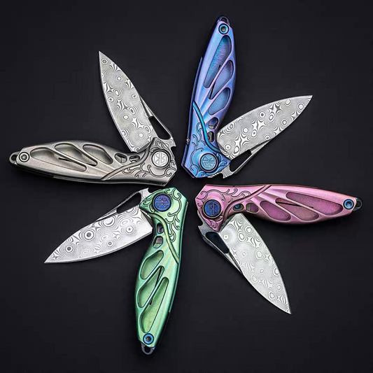 Rikeknife Original Hummingbird Knife: The Perfect Blend of Titanium Alloy and Damascus Steel