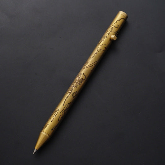 Dragon Totem Brass Ballpoint Pen: "Chinese Aesthetics" Wrapped in a Gift