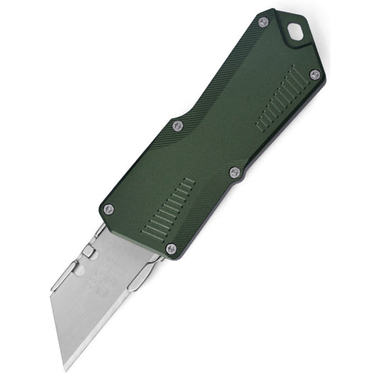 Mini Green Aluminum Alloy Utility Knife Lightweight Design With Removable 420 Stainless Steel Blade