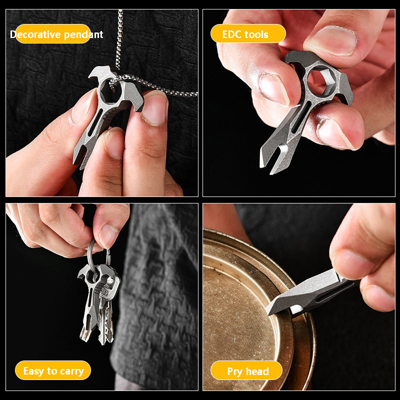 Mini Titanium Alloy Crowbar, Multi-Function EDC Tool, Emergency Vehicle Tool, Hex Wrench