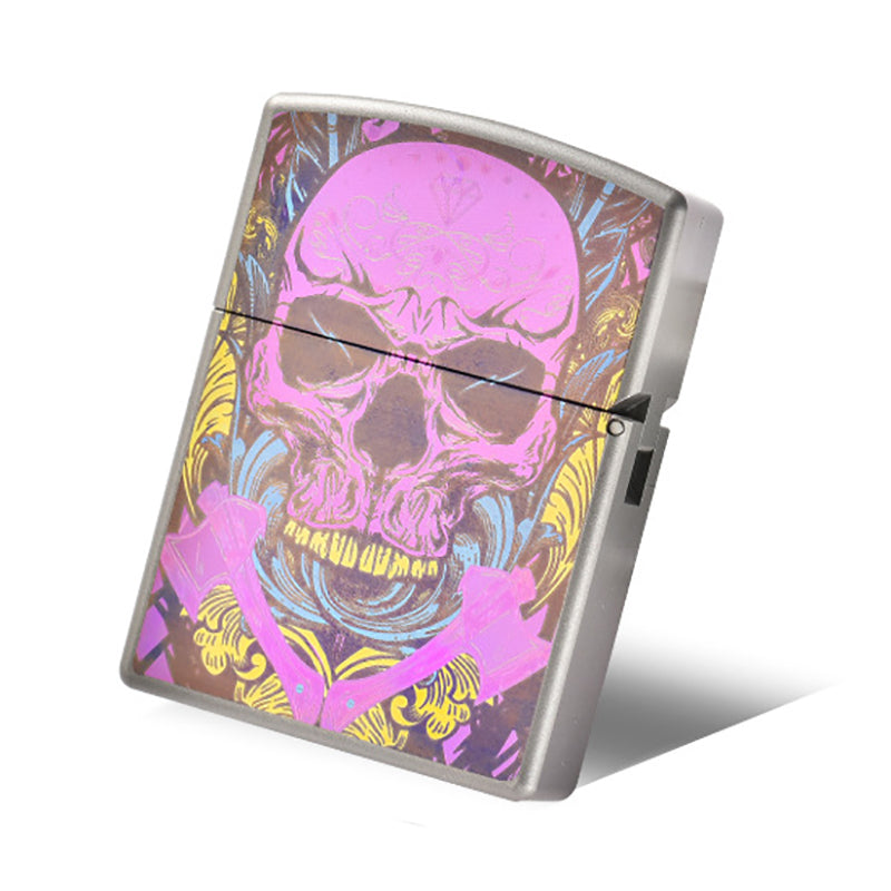 Pink Skull Pattern Titanium Alloy Lighter Creative Exquisite EDC Tool Outdoor Lighter