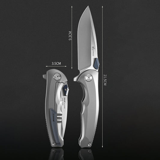 Titanium Alloy Folding Knife M390 Blade, Sandblasting Process, EDC Outdoor Tool