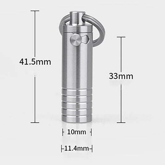 Mini Pure Titanium Waterproof Medicine Box Keychain Pendant