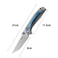 Titanium Lightning Pattern Handle Folding Knife D2 Steel Blade