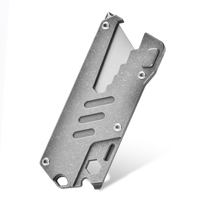 Titanium Alloy Multifunctional EDC Utility Knife – Replaceable Blade, Bottle Cap Opener & Gadget Repair Tool