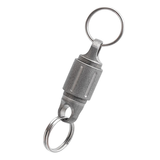 Titanium alloy magnetic keychain, 360° quick release two-way buckle, dark gray