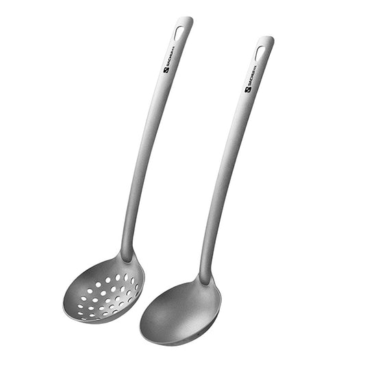 Pure titanium soup spoon colander set outdoor camping long handle household spoon
