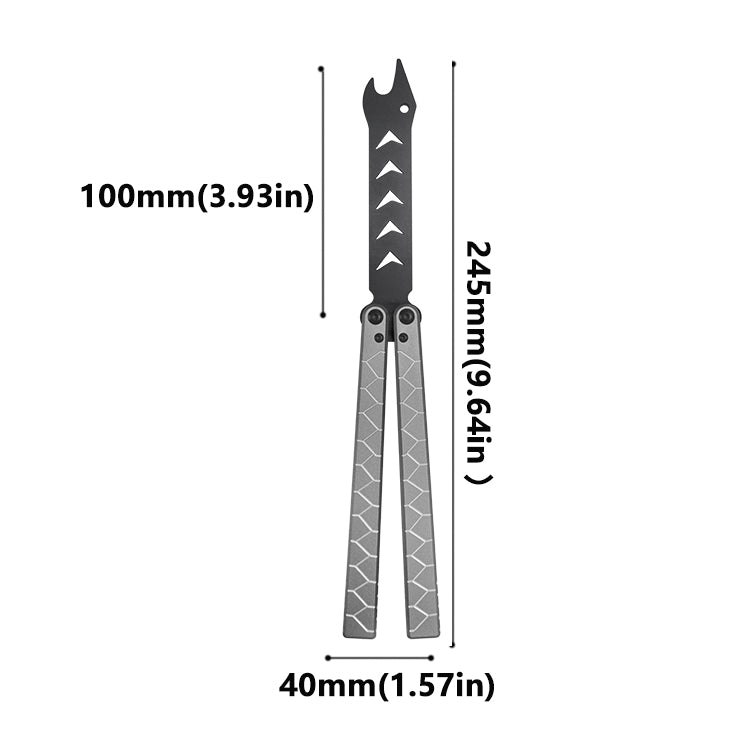 MANCOPE  Aluminum Handle Butterfly Knife Balisong Trainer Spirit Snake BK007-G