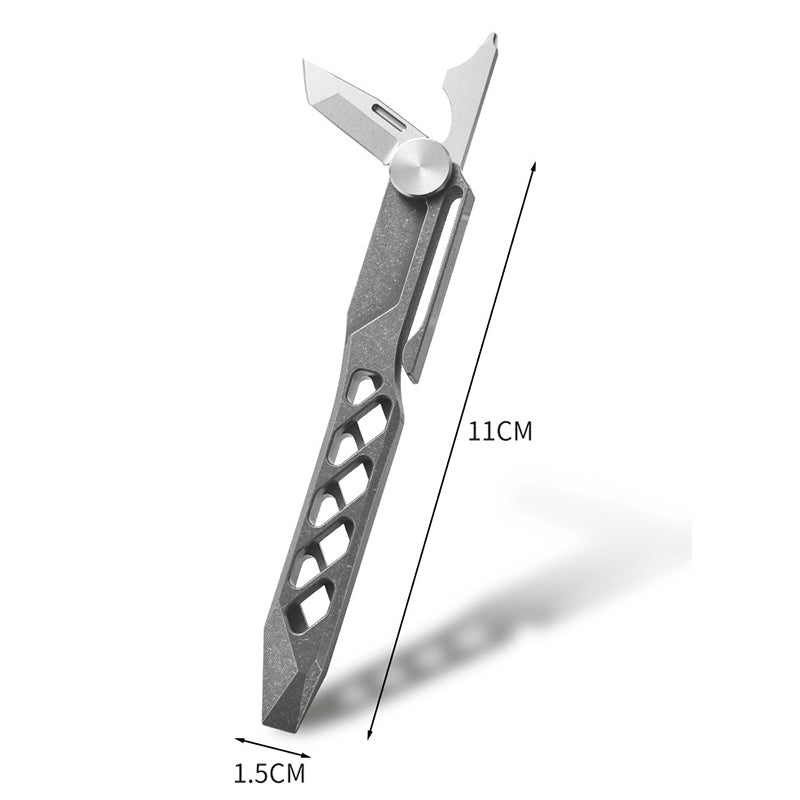 Multifunctional Titanium Alloy Crowbar Tool With Knife, Screwdriver, Bottle Opener | EDC & Outdoor Use
