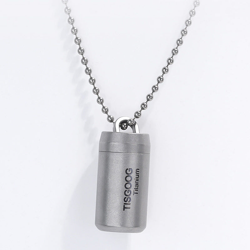 Pure Titanium Medicine Box Keychain Pendant Set, Suitable For Outdoor Carrying