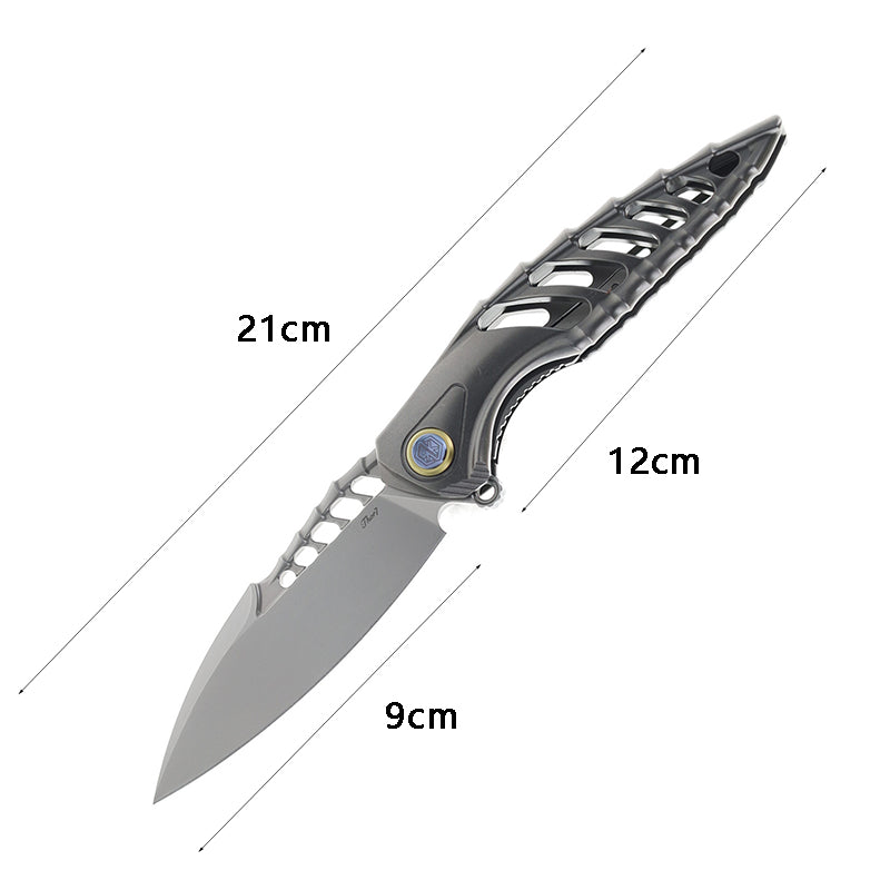 Rike Thor 7 Titanium Folding Knife S90V Blade（Gray）