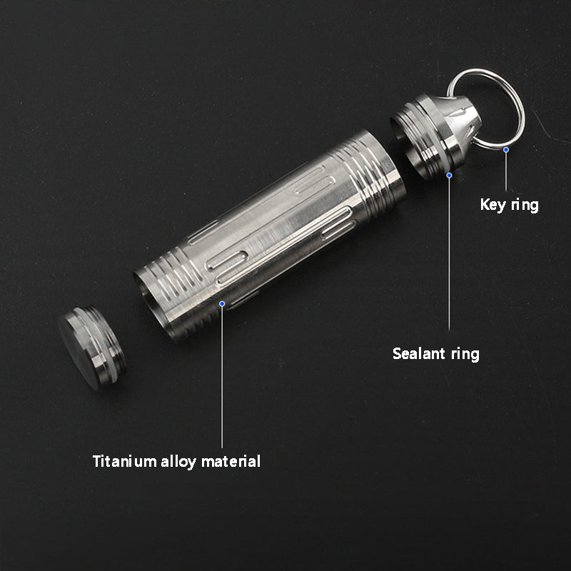Titanium alloy mini medicine box, waterproof storage compartment, lightweight sealed cabin, outdoor multifunctional portable metal canister