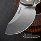 Unique Heat-Treated Titanium Folding Knife 14C28N Blade Rustproof Pocket Tool