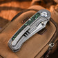 Titanium Alloy Folding Knife S90V Blade Stone Wash Outdoor EDC Tool