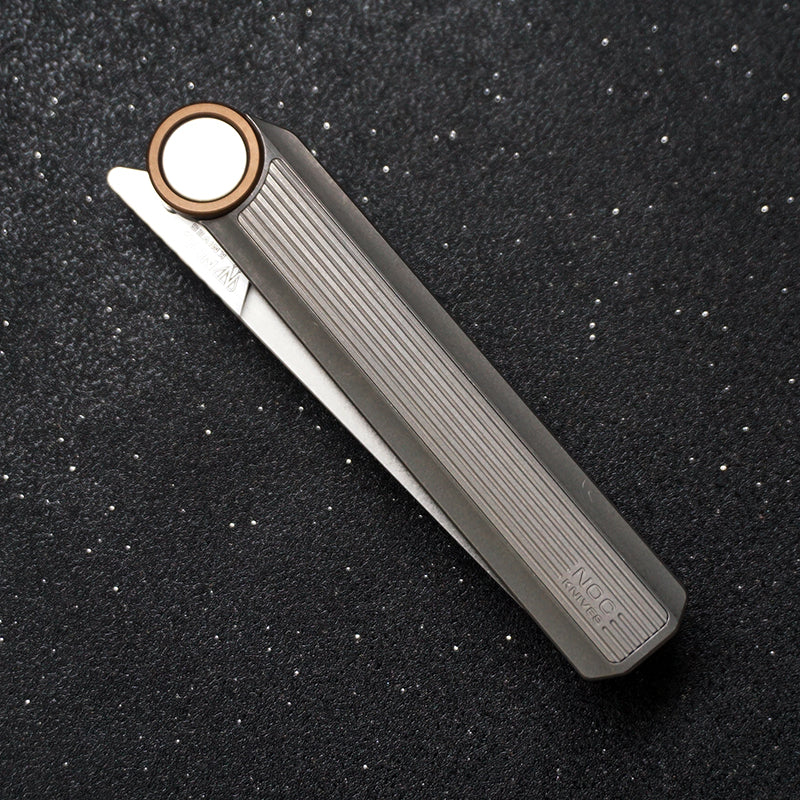 NOC Knives MT-20 Titanium Handle Folding Knife M390 Powder Steel Blade（gray）