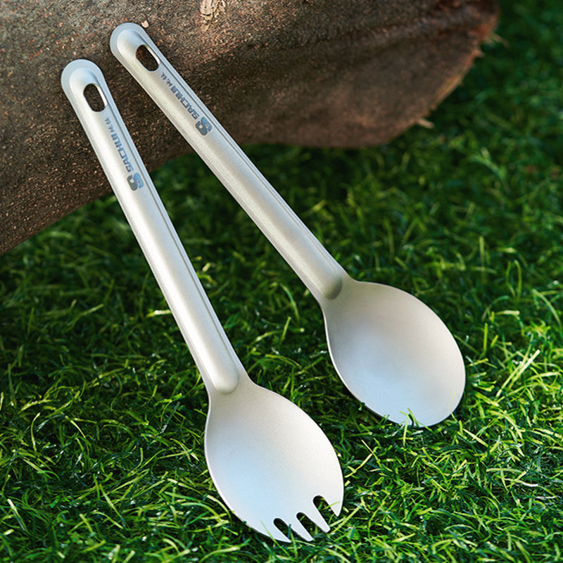 Pure Titanium Fork Spoon Tableware Set Outdoor Camping Spoon