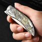 Titanium Alloy Folding Knife With Dragon Pattern - M390 Steel Blade, Portable EDC Tool Ideal For Gift, Collection & Outdoor