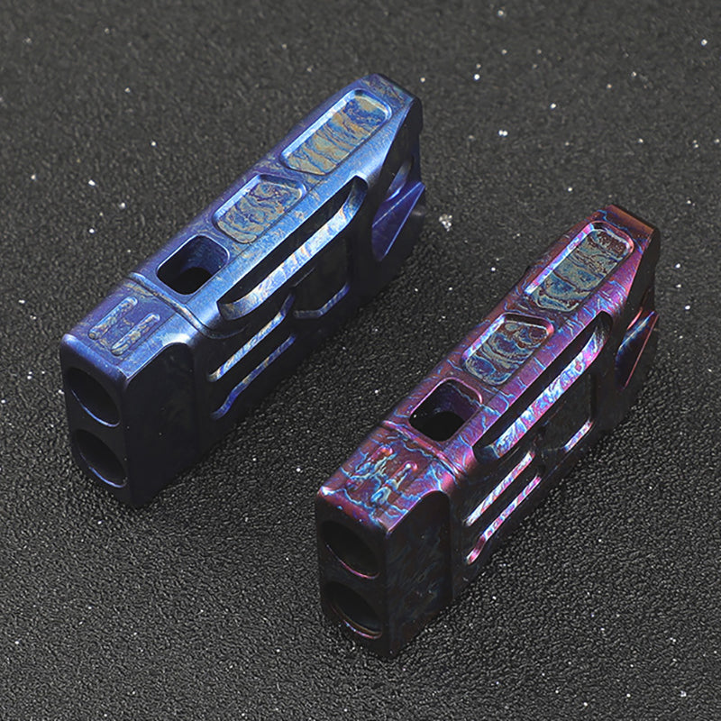 Emergency Whistle Titanium Whistle Double-Tube Whistle KS007 Purple
