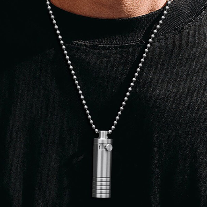 Mini Pure Titanium Waterproof Medicine Box Keychain Pendant